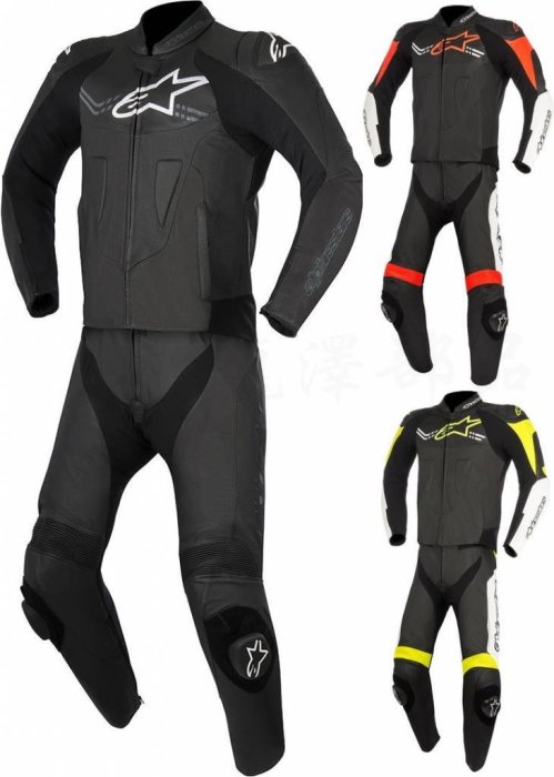 瀧澤部品 義大利 Alpinestars A星 Challenger V2 2PC 黑白黃 二件式 連身防摔皮衣 競技