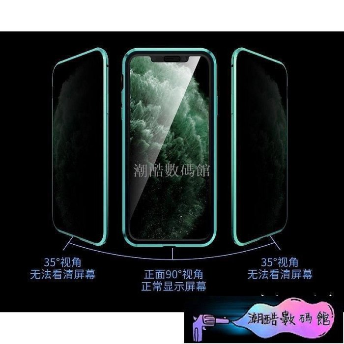 《潮酷數碼館》iPhone 11 Pro Max防窺雙面萬磁王XS MAX XR X 7 8 Plus玻璃殼保護套