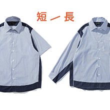∵ PRAY FOR FASHION ∴日系cityboy棉面料水洗條紋拼接處理拷克縫份外露設計長袖襯衫