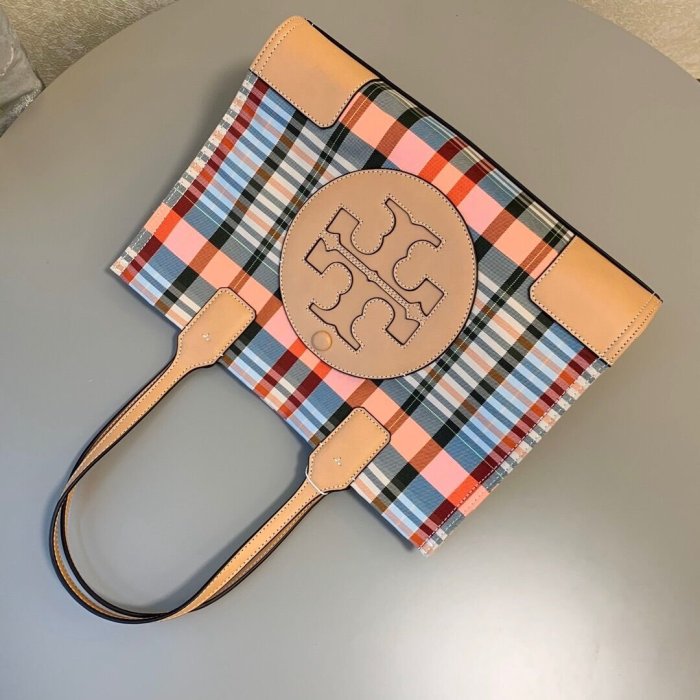 小皮美國正品代購 Tory burch TB 新款女士手提購物袋 尼龍配牛皮面料單肩包 大容量 附購證