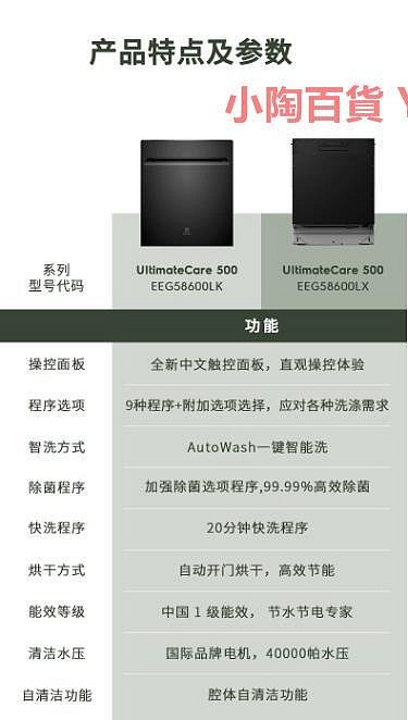 伊萊克斯13套嵌入式家用洗碗機強力雙層噴淋高效EEG58600LK