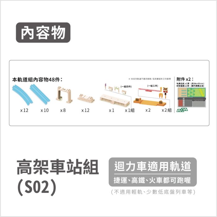 【專業模型】CW.railway 迴力小火車通用軌道- S02 迴力小火車高架車站組