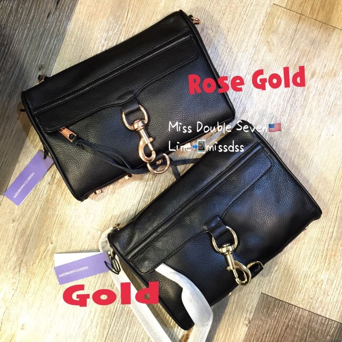 Rebecca minkoff MAC clutch-大號黑色金鏈