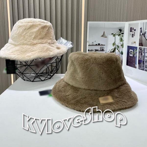 KVLOVE SHOP〥外貿單 時尚U貼布兩色舒適毛絨絨百搭漁夫帽 2色〥特價