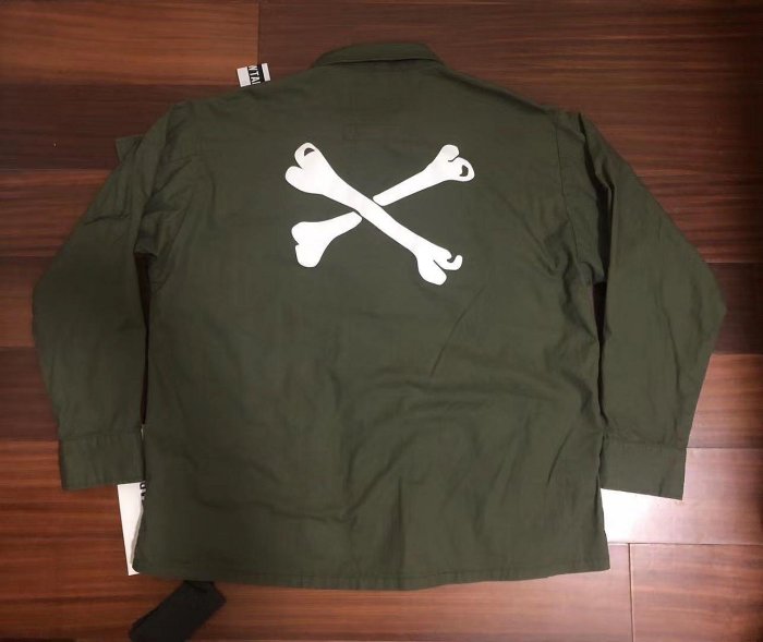 全館免運 日本wtaps x neighborhood jungle L/S shirt新款聯名骨頭限定軍事風長修襯衫外套夾克軍衣 可開發票