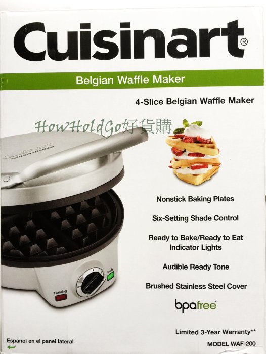 Cuisinart 4 Slice Belgian Waffle Maker - Stainless Steel - WAF-200