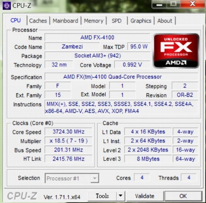 華碩M5A78L-M/USB3主機板+FX-4100四核處理器+DDR3 4G記憶體、附風扇與擋板﹝自取優惠價1499﹞