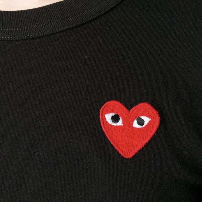 日本代購 日本製 川久保玲 超難入手 COMME DES GARCONS PLAY 純棉 長袖 刺繡 愛心 男版 T恤