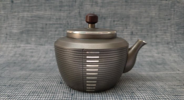 精美日本側把錫茶壺，日本大阪煙波浪華傳統手作錫器，約250cc，非水貨