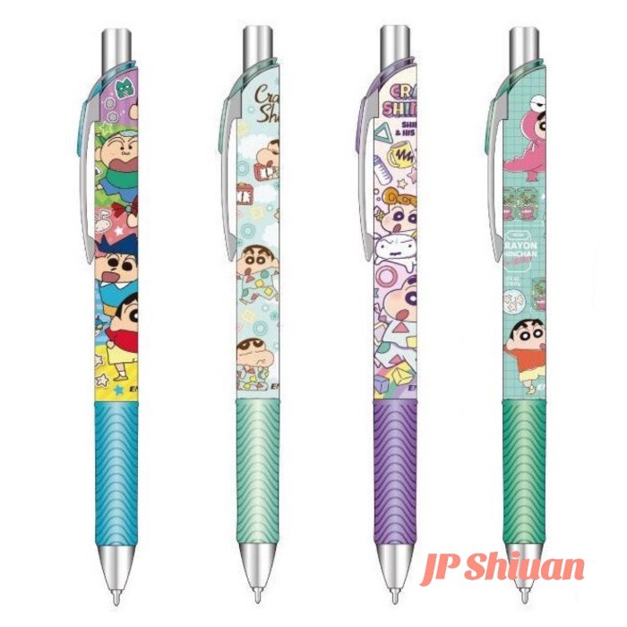 *現貨*日本製 ENERGEL 蠟筆小新 0.5mm 原子筆 圓珠筆 黑筆 水性筆 飛龍牌Pentel 藍色 綠色 紫色