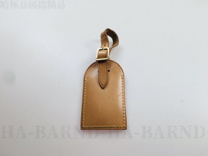 【哈極品】二手品 《Louis Vuitton LV 原廠全皮行李吊牌 / 掛飾》無燙字款