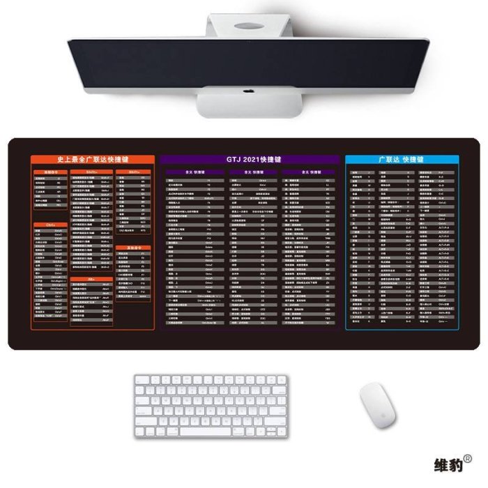 （熱銷） 廣聯達專業滑鼠墊cad excel ps wps word快捷鍵辦公皮革桌墊-極巧