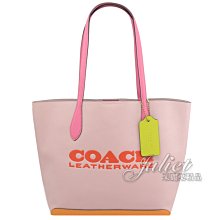 【茱麗葉精品】全新精品 COACH 專櫃商品 CA097 KIA 經典品牌LOGO肩背托特包.粉 現貨