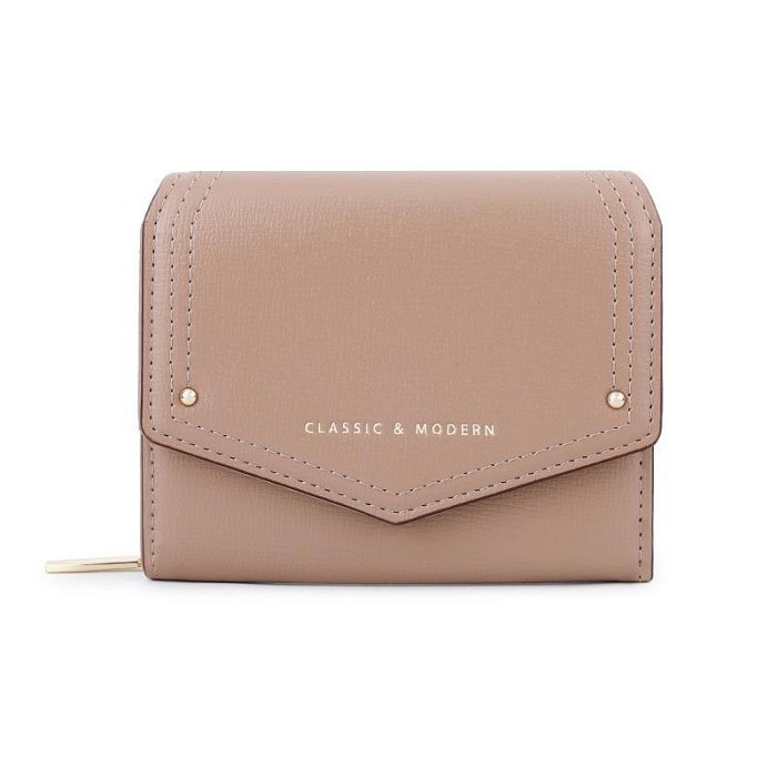 新品多卡位韓版素色短夾包女士 短版摺疊卡包錢包purse（滿599元）