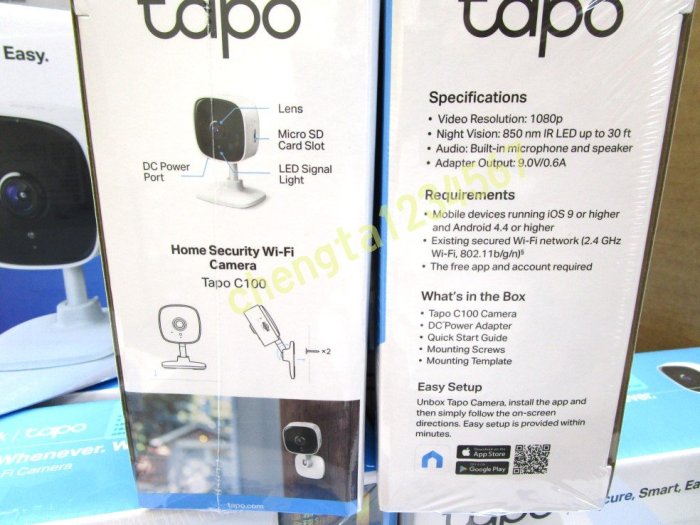 【全新公司貨開發票】TP-LINK Tapo C100 WIFI無線智慧網路攝影機，雙向語音IPCam 另有C200