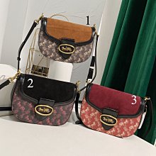 小皮美國正品代購 COACH 88236 新款女士KAT系列馬鞍包 馬車圖案拼色單肩斜挎包 經典復古 附購證