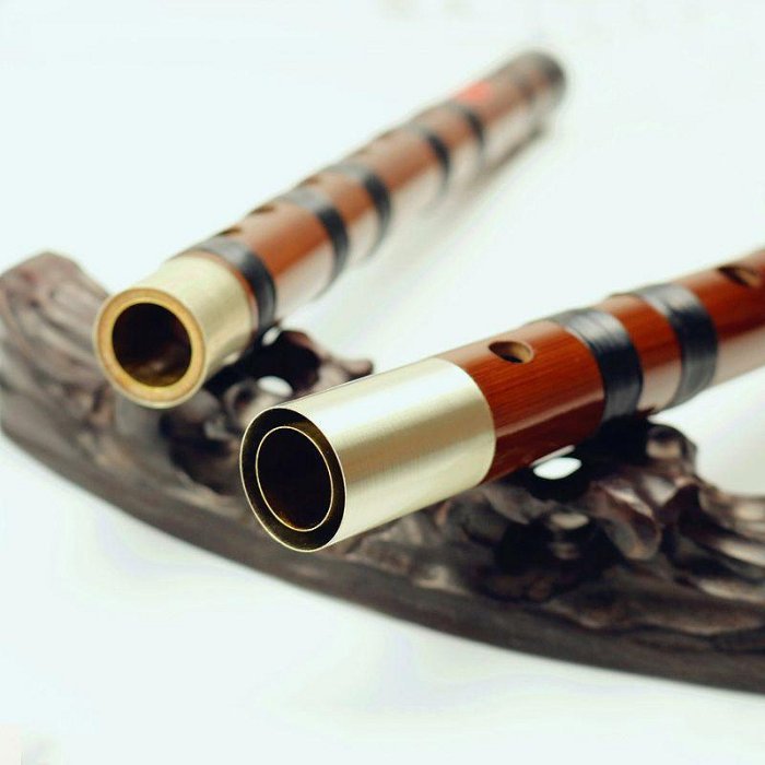 銅嶺明珠演奏型丁自林笛子自學樂器苦竹笛 橫笛初學成人考級長笛（一节是皮盒）