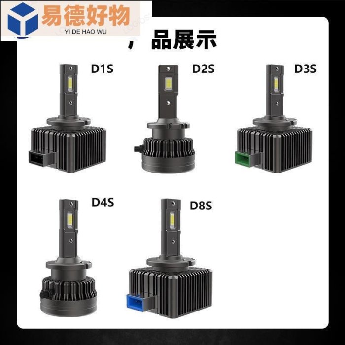 D2S D4S 高亮LED大燈燈泡 无损更換原裝 HID D1S D2R D4R D4S D3S D8S LED汽車燈~易徳好物