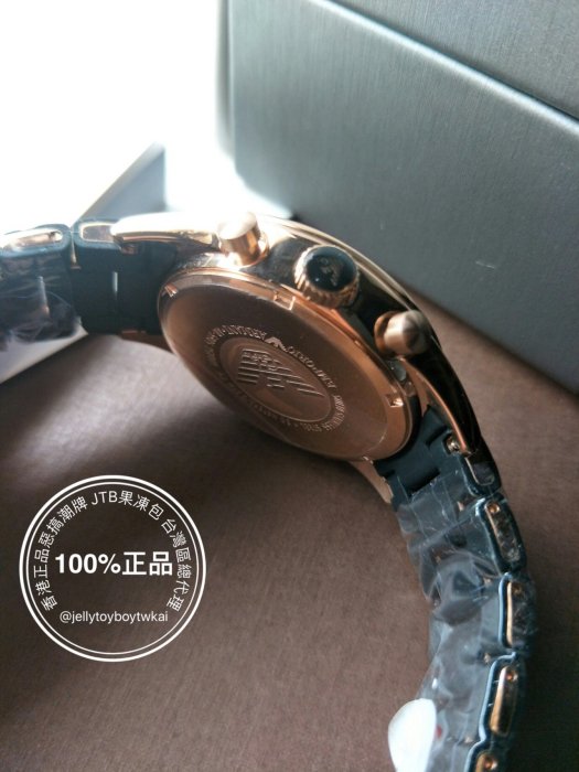 全新正品 AR5906 亞曼尼 EMPORIO ARMANI 三眼計時 男錶 38MM 經典紳士計時橡膠腕表