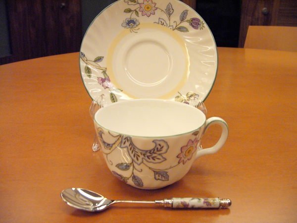 英國製 MINTON HADDON GROVE系列骨瓷咖啡杯組（含湯匙） 1客/3pcs