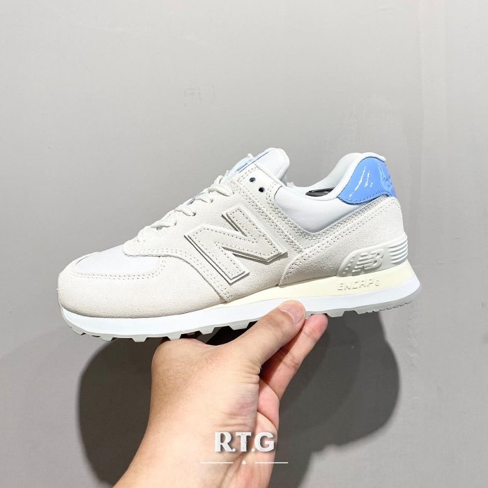 【RTG】NEW BALANCE 574 WL574BC 米色 水藍屁股 復古 麂皮 拼接 IU 女鞋