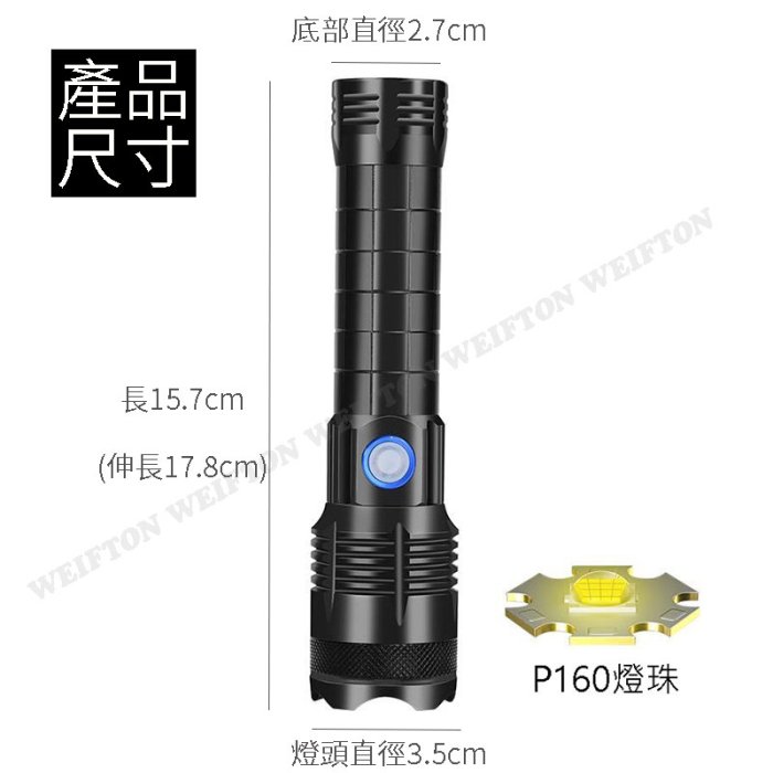 XH-P160 手電筒 16核心 P160手電筒 極蜂強光變焦手電筒 超亮手電筒 手電筒 特種強光手電筒 超強光手電筒