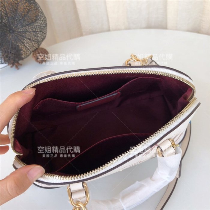 空姐精品代購 COACH 78728 2019新款 蜻蜓圖案 貝殼包 單肩斜挎 手提女包 肩帶可調整 附購證 下標送禮