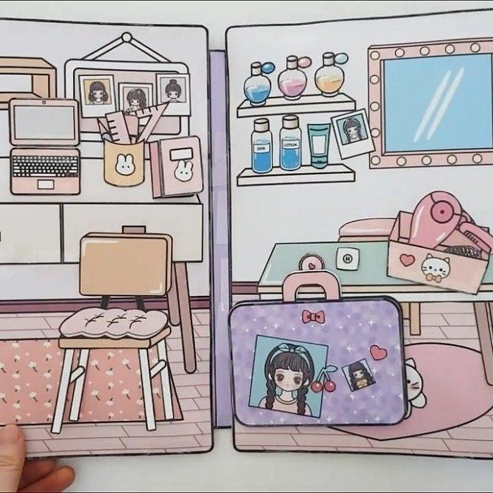 【F&X】DIY安靜書可愛手帳時尚換裝紙娃娃22自製趣味女生玩具遊戲韓國遊戲書