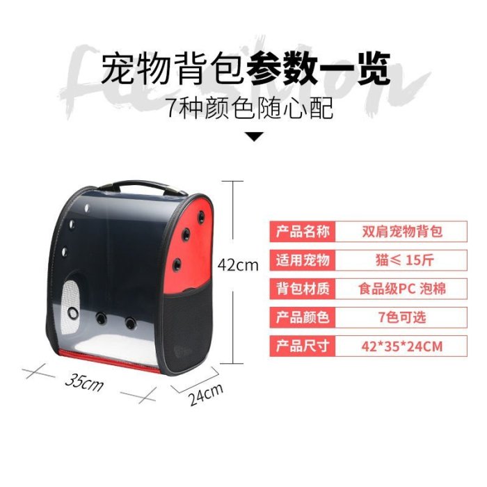 熱賣 貓包寵物背包貓咪太空艙外出便攜雙肩背包狗狗書包全景透明太空包【規格不同價格不同】
