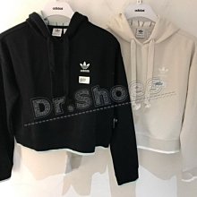 【Dr.Shoes 】Adidas Cropped Hoodie 女裝 短版 刷毛 帽T 黑DU9927米白DU9936