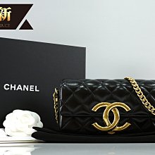 優買二手精品名牌店 CHANEL AP3207 MINI COCO 17 WOC 黑色牛皮 金鍊 肩背包 斜背包 全新