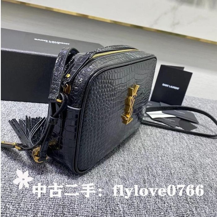 中古二手YVES SAINT LAURENT 聖羅蘭YSL Monogram鱷魚紋相機包/單肩包/斜跨包612544