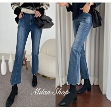 ☆Milan Shop☆網路最低價 正韓Korea獨家款 超瘦3D中線切角彈性腰九分小靴型褲S-L$980(免運)