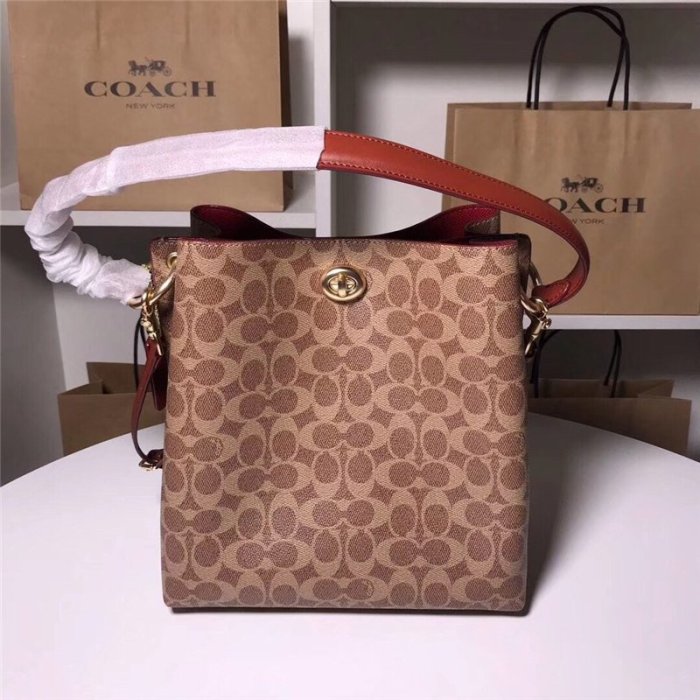 北美精品代購 COACH 89003 單肩斜跨包 水桶包 雙隔層 容量大 購物袋 附購證