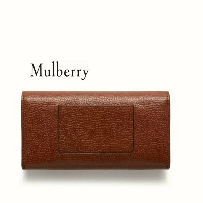 Mulberry ► ( 深橡木棕色×金屬金色鎖頭） 真皮兩摺長夾 皮夾 錢包 中性款｜100%全新正品｜特價！