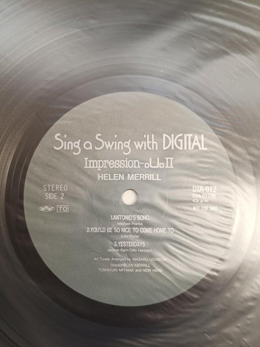 1982日版試聽片 Helen Merrill – Sing A Swing With Digital爵士黑膠唱片