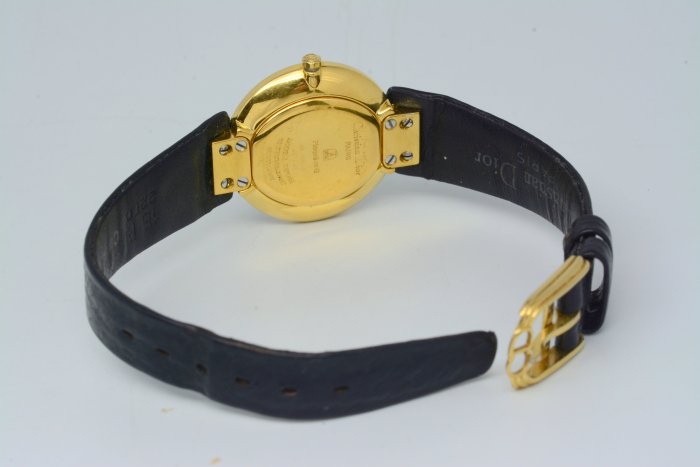 《寶萊精品》Christian Dior 迪奧金小黑石英女子錶