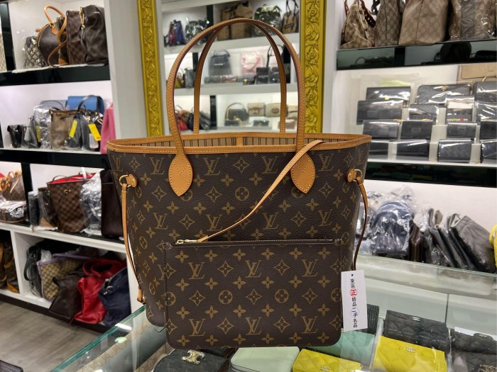 ㊣東區正精品㊣LV M40995 NEVERFULL MM 內米色附小包購物包肩背包中款 RZ4545