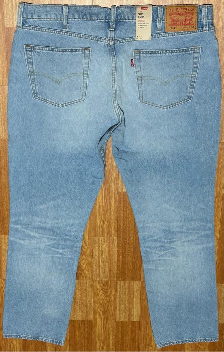 Levis 511 小直筒 淺藍 大破壞 牛仔褲 40Wx32L 大尺碼 牛仔長褲 破褲 Levi’s