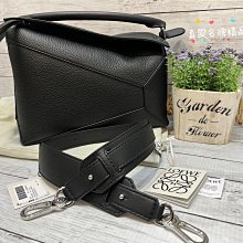 《真愛名牌精品》Loewe B510P49X04 Small Puzzle 黑顆粒牛皮 兩用包 *全新*代購