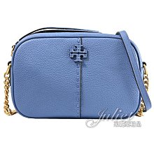 【茱麗葉精品】【全新商品】TORY BURCH 專櫃商品 147578 經典LOGO荔枝皮革斜背相機包.藍 現貨