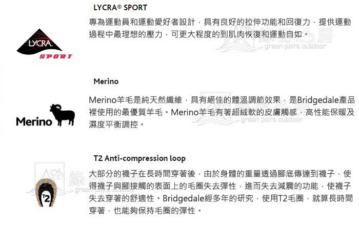 綠野山房》Bridgedale 英國 女款 輕量級 T2 雙圈避震羊毛野跑襪 3/4短筒 排汗運動襪 跑步 710200