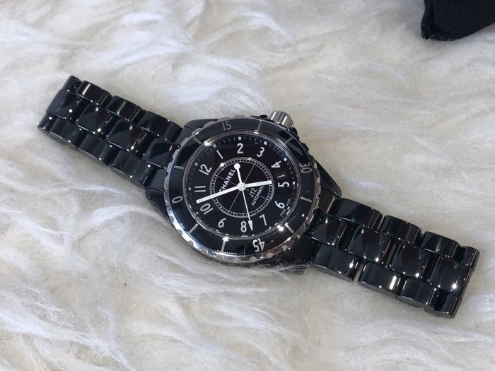 ※芯閣名牌精品店※ CHANEL J12 38mm 黑色陶瓷 自動上鍊 機械腕錶 手錶 二手正品 88成新