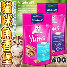 【🐱🐶培菓寵物48H出貨🐰🐹】德國Vitakraft》貓咪愛吃魚香堡鮮魚/紅鱸魚貓零食-40g自取不打折