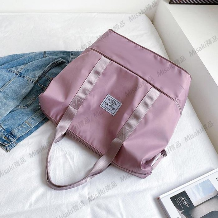 旅行包女短途大容量手提包輕便待產收納出差行李袋旅游運動健身包帆布包行李袋-Misaki精品