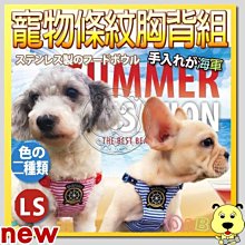 【🐱🐶培菓寵物48H出貨🐰🐹】台灣DAB PET》夏日海軍錨寵物條紋五分胸背組L號 特價280元