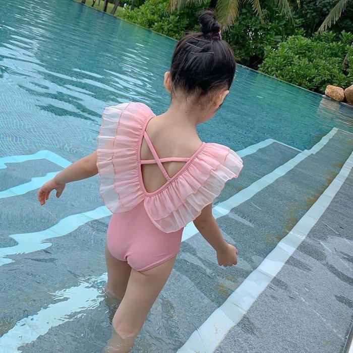 女童泳衣夏季2022新款兒童網紅洋氣泳裝夏裝童裝女寶寶連身泳衣