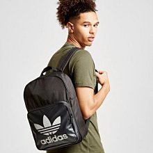 南 現 ADIDAS 三葉草 基本款 黑灰色 帆布  書包 運動 後背包 愛迪達