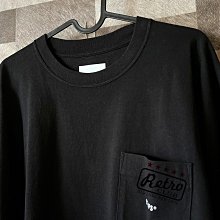 Retro CLUB【一元起標】【二手】日本街頭潮流品牌 WTAPS 黑色 口袋長T LOGO設計 F24439