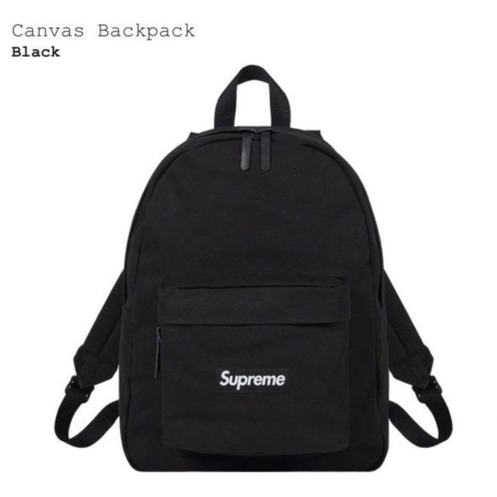 Supreme Canvas Backpack 20FW 黑色帆布後背包小包box logo 20AW 49th